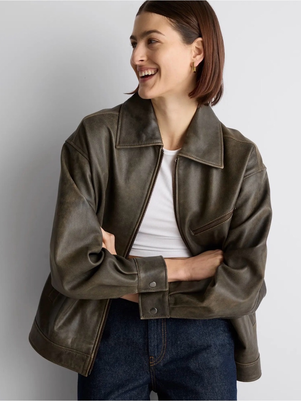 Quince 100% leather jacket brand new no tags